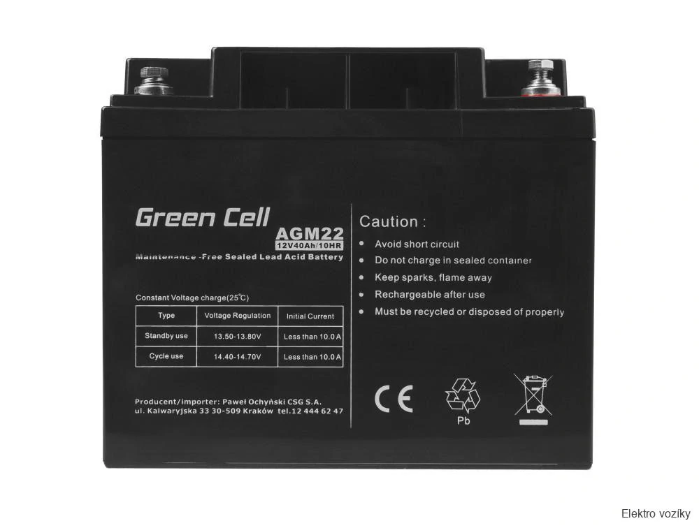 Gélové trakčné batérie  40Ah / 12V